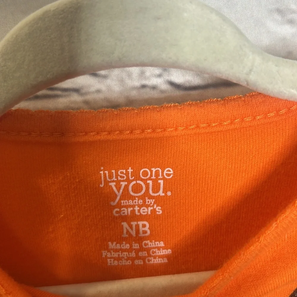 Carter’s Just One You Orange & Black Pumpkin Tutu Onesie Size Newborn - Picture 7 of 12